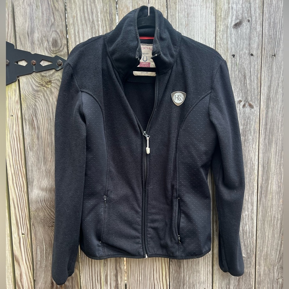 HORSEWARE Ireland Black Fleece Full Zip Jacket Women’s Large 10